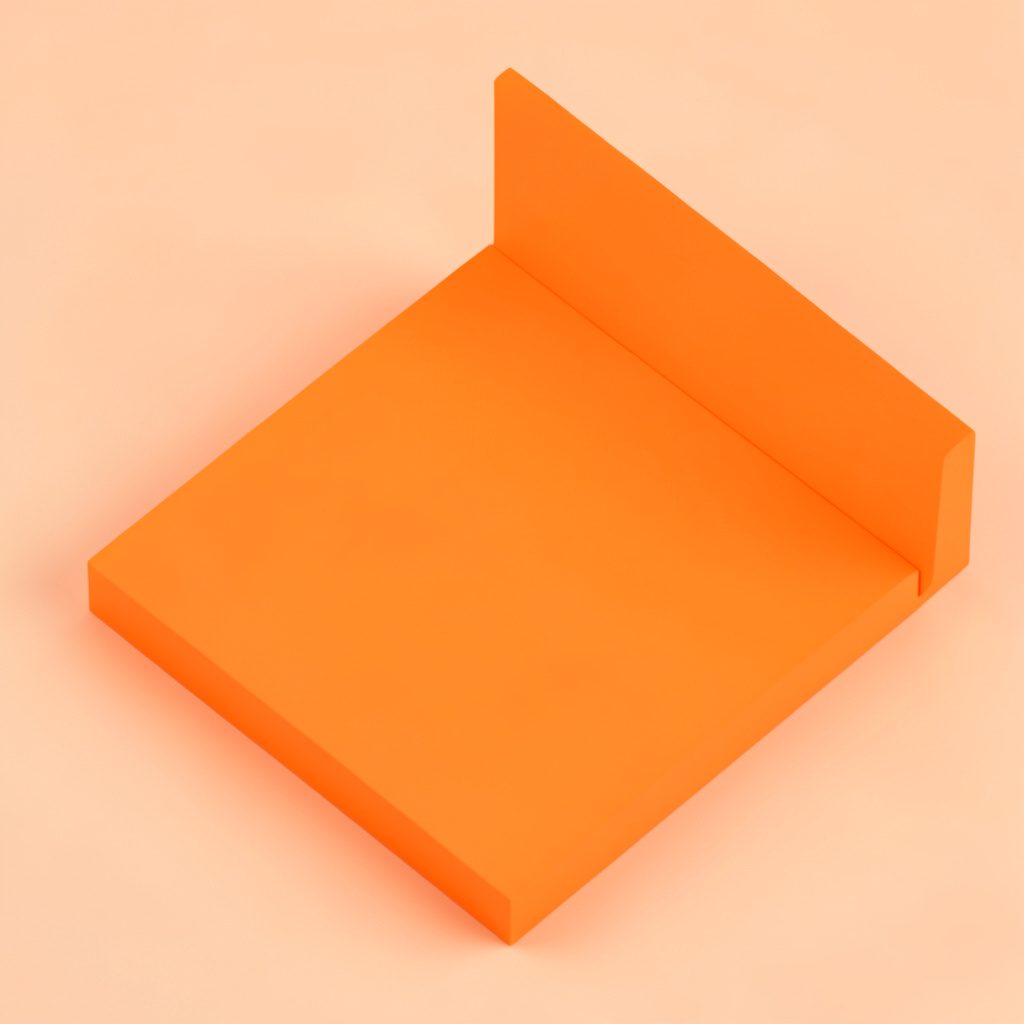 Isometric 3D render of a study archive shelf with organized books and folders