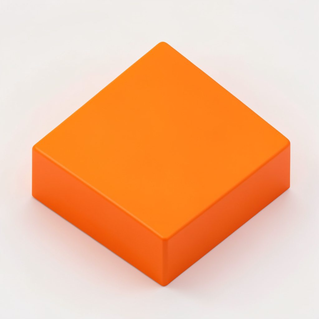 Isometric 3D render of a presentation board with charts and study materials in navy and orange