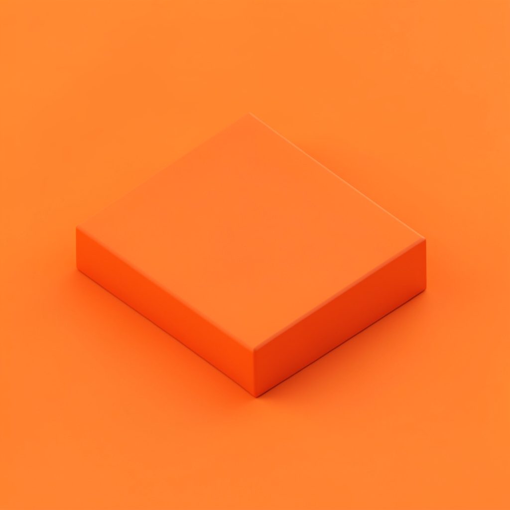 Isometric 3D render of a postal envelope and a study booklet in teal and orange tones on a soft cream surface.